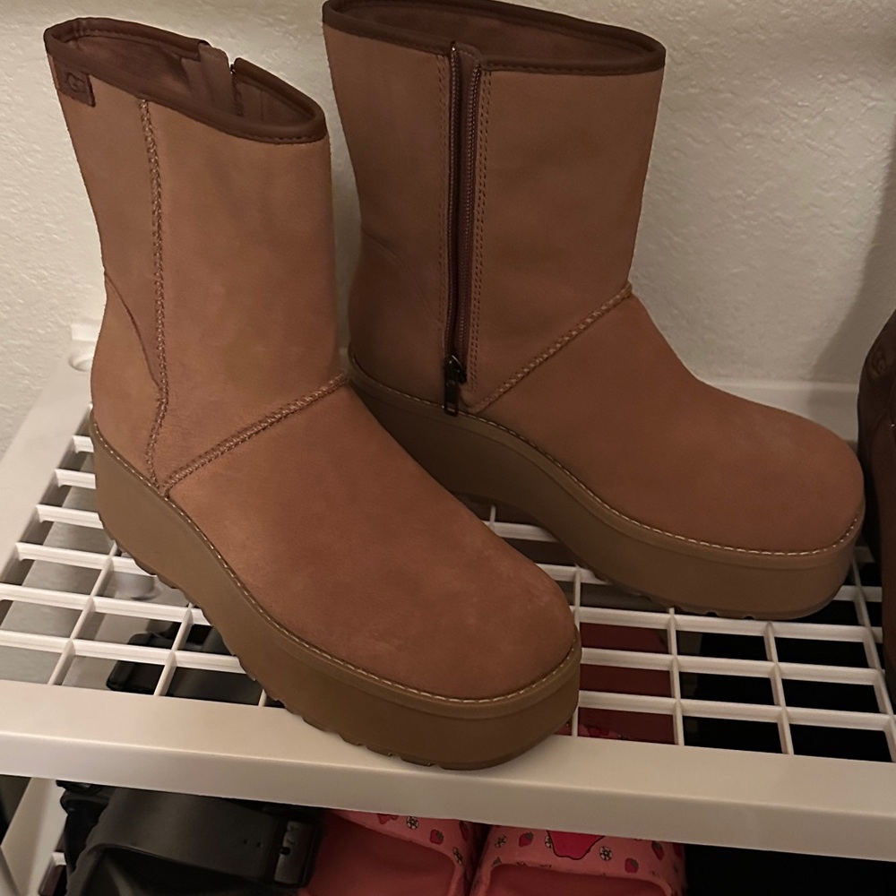 UGG Tan Platform Boots